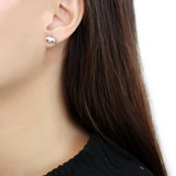 TK3600 - High polished (no plating) Stainless Steel Earrings with No Stone - Alamode - Flyclothing LLC