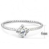 TK3604 - No Plating Stainless Steel Ring with AAA Grade CZ  in Clear - Alamode
