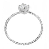 TK3604 - No Plating Stainless Steel Ring with AAA Grade CZ  in Clear - Alamode