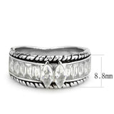 TK3606 - No Plating Stainless Steel Ring with AAA Grade CZ  in Clear - Alamode