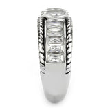 TK3606 - No Plating Stainless Steel Ring with AAA Grade CZ  in Clear - Alamode