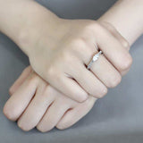 TK3607 - No Plating Stainless Steel Ring with AAA Grade CZ in Clear - Alamode - Flyclothing LLC