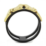 TK3609 - IP Gold+ IP Black (Ion Plating) Stainless Steel Ring with No Stone - Alamode - Flyclothing LLC