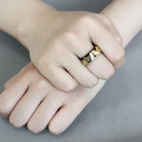 TK3609 - IP Gold+ IP Black (Ion Plating) Stainless Steel Ring with No Stone - Alamode - Flyclothing LLC