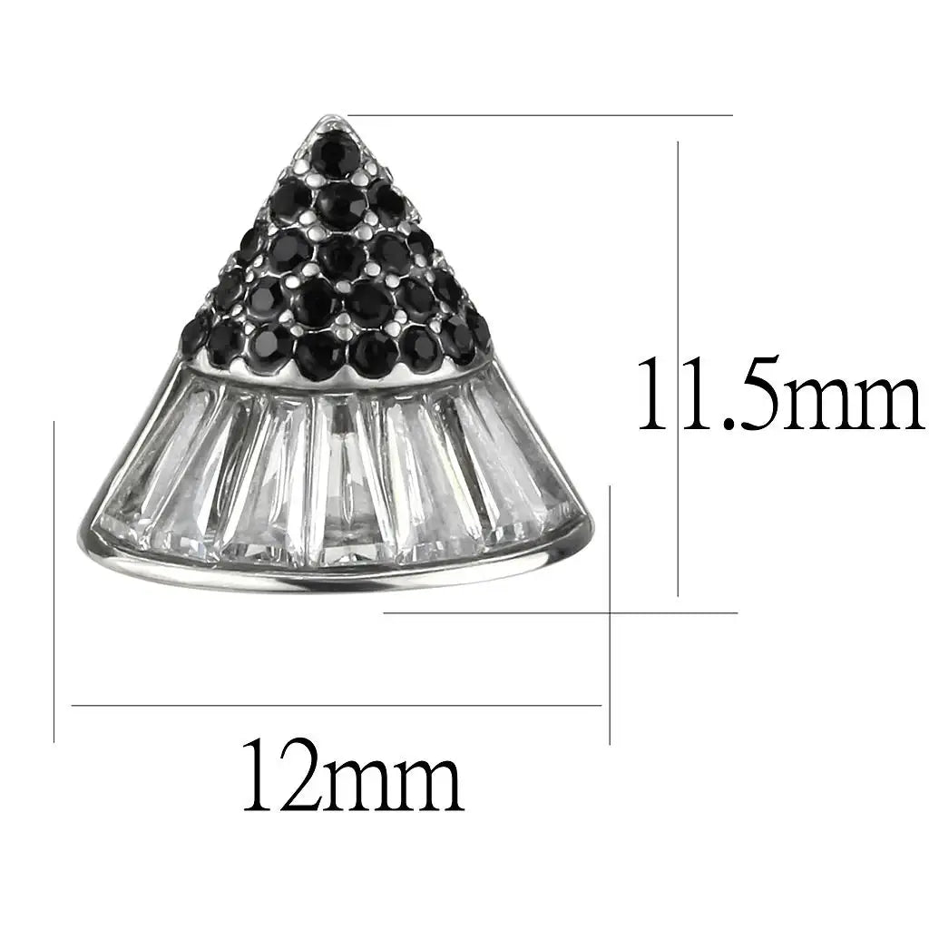 TK3613 - No Plating Stainless Steel Earrings with AAA Grade CZ in Clear - Alamode - Flyclothing LLC