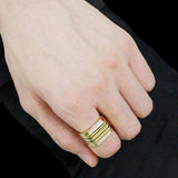 TK3618 - IP Gold(Ion Plating) Stainless Steel Ring with Top Grade Crystal in Clear - Alamode - Flyclothing LLC