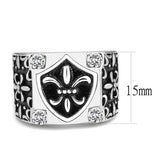 TK3621 - High polished (no plating) Stainless Steel Ring with AAA Grade CZ in Clear - Alamode - Flyclothing LLC