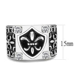 TK3621 - High polished (no plating) Stainless Steel Ring with AAA Grade CZ  in Clear - Alamode