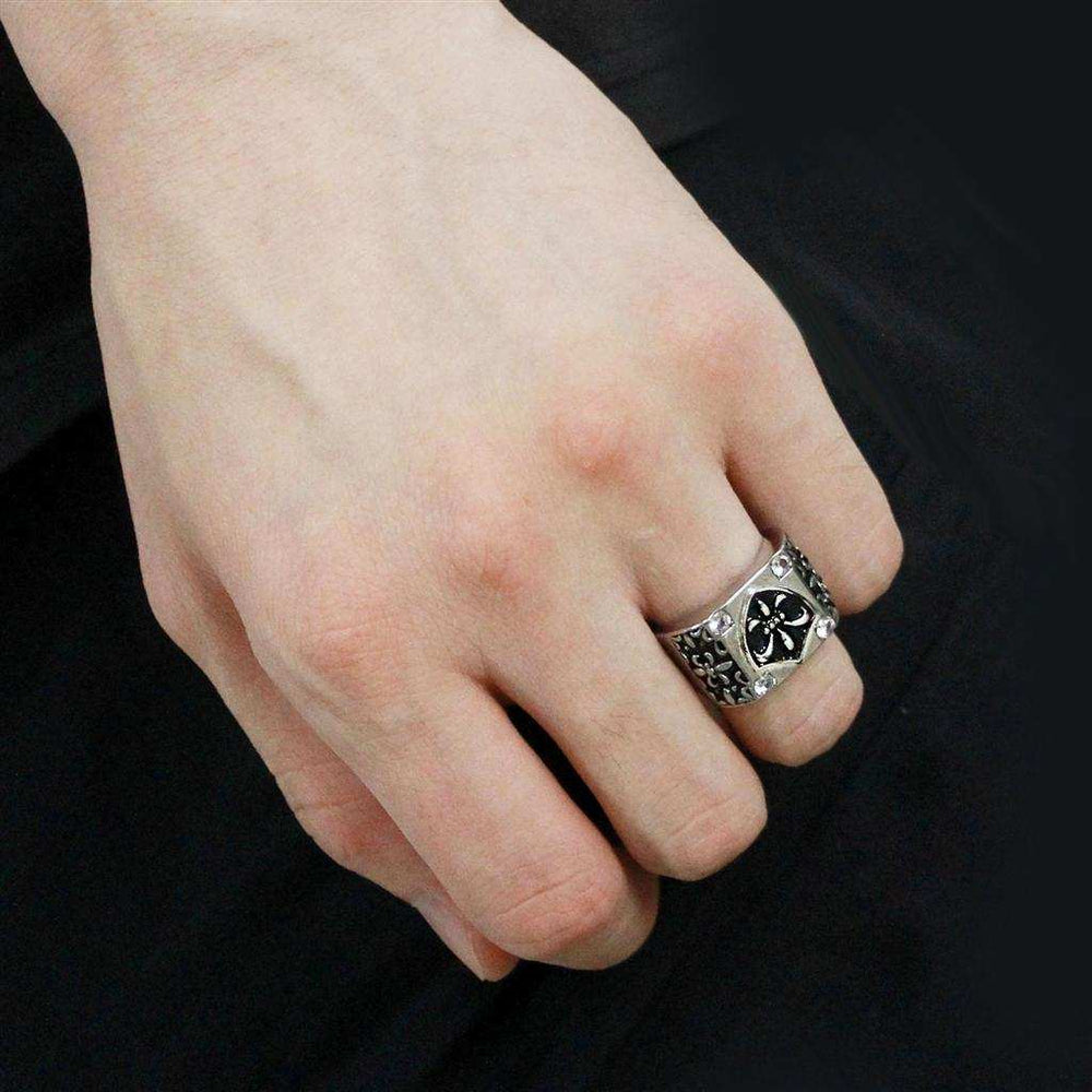 TK3621 - High polished (no plating) Stainless Steel Ring with AAA Grade CZ in Clear - Alamode - Flyclothing LLC