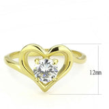 TK3628 - IP Gold(Ion Plating) Stainless Steel Ring with AAA Grade CZ in Clear - Alamode - Flyclothing LLC