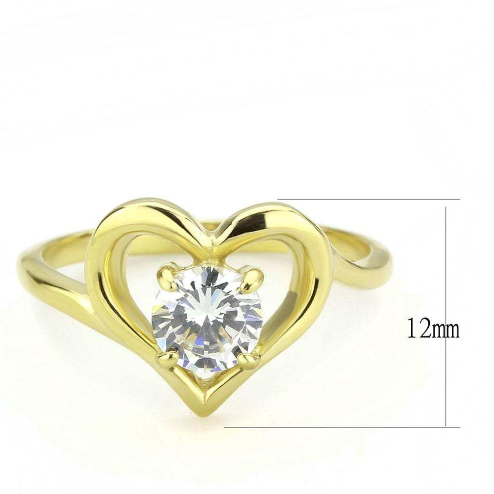 TK3628 - IP Gold(Ion Plating) Stainless Steel Ring with AAA Grade CZ in Clear - Alamode - Flyclothing LLC