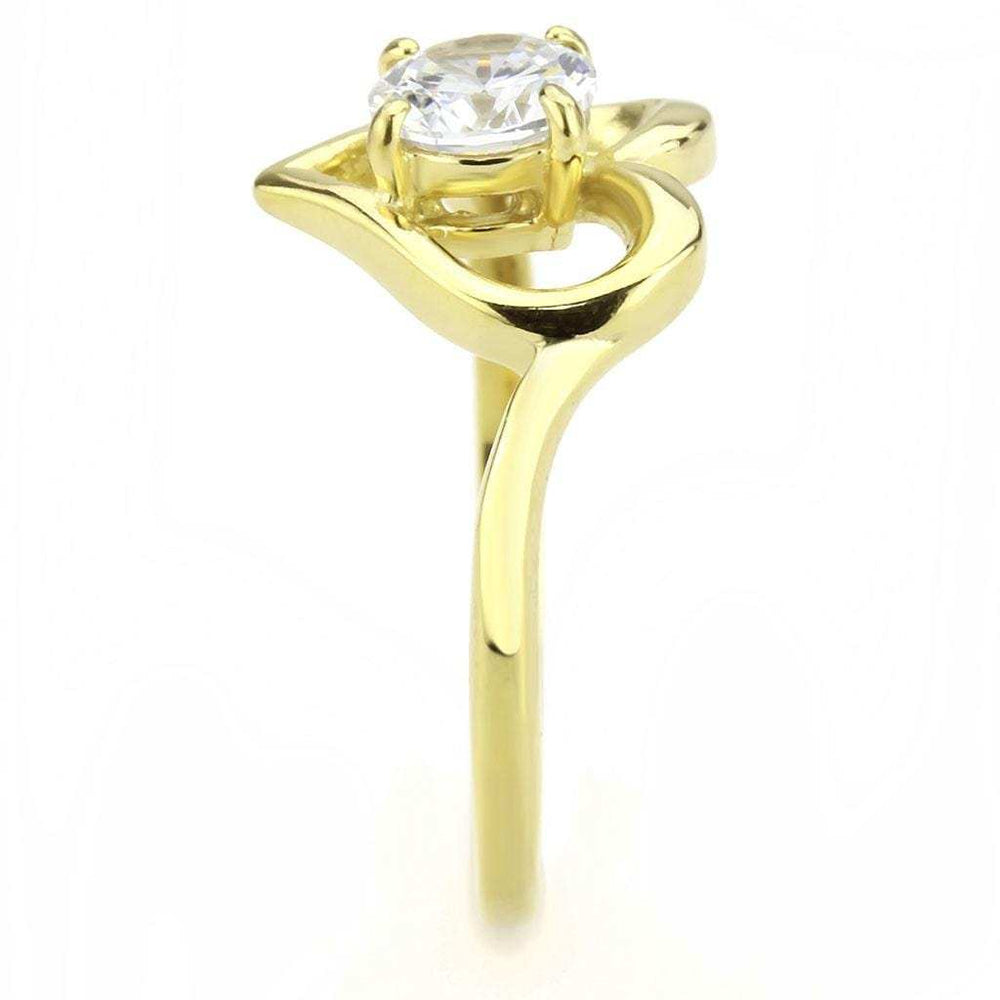 TK3628 - IP Gold(Ion Plating) Stainless Steel Ring with AAA Grade CZ in Clear - Alamode - Flyclothing LLC