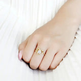 TK3628 - IP Gold(Ion Plating) Stainless Steel Ring with AAA Grade CZ in Clear - Alamode - Flyclothing LLC