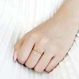 TK3631 - IP Gold(Ion Plating) Stainless Steel Ring with No Stone - Alamode - Flyclothing LLC