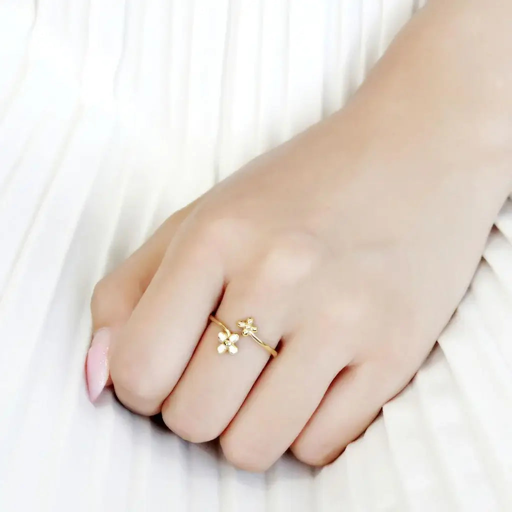 TK3631 - IP Gold(Ion Plating) Stainless Steel Ring with No Stone - Alamode - Flyclothing LLC