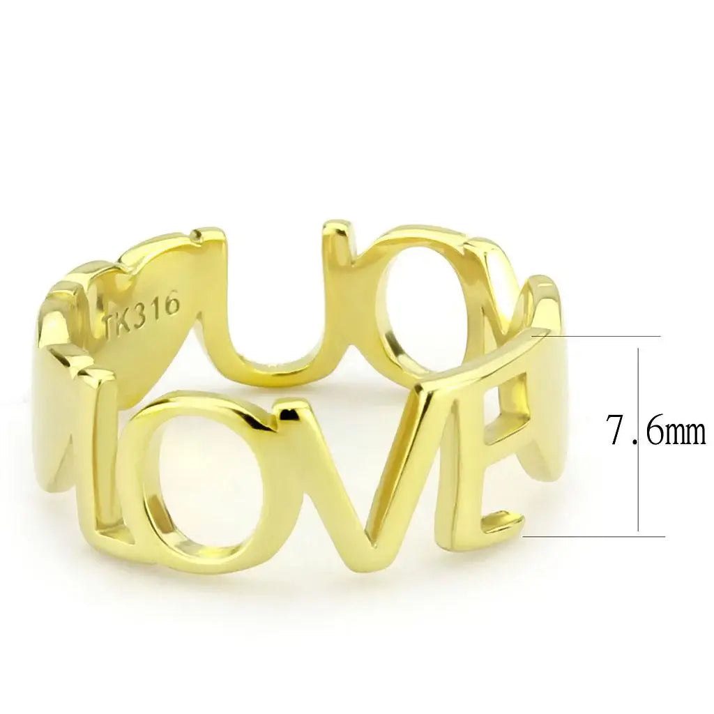 TK3637 - IP Gold(Ion Plating) Stainless Steel Ring with No Stone - Alamode - Flyclothing LLC