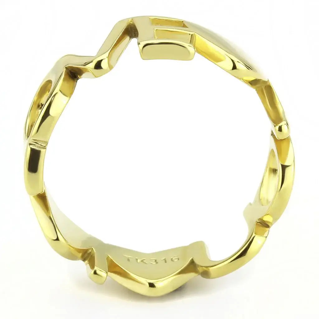 TK3637 - IP Gold(Ion Plating) Stainless Steel Ring with No Stone - Alamode - Flyclothing LLC