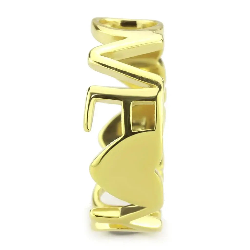 TK3637 - IP Gold(Ion Plating) Stainless Steel Ring with No Stone - Alamode - Flyclothing LLC