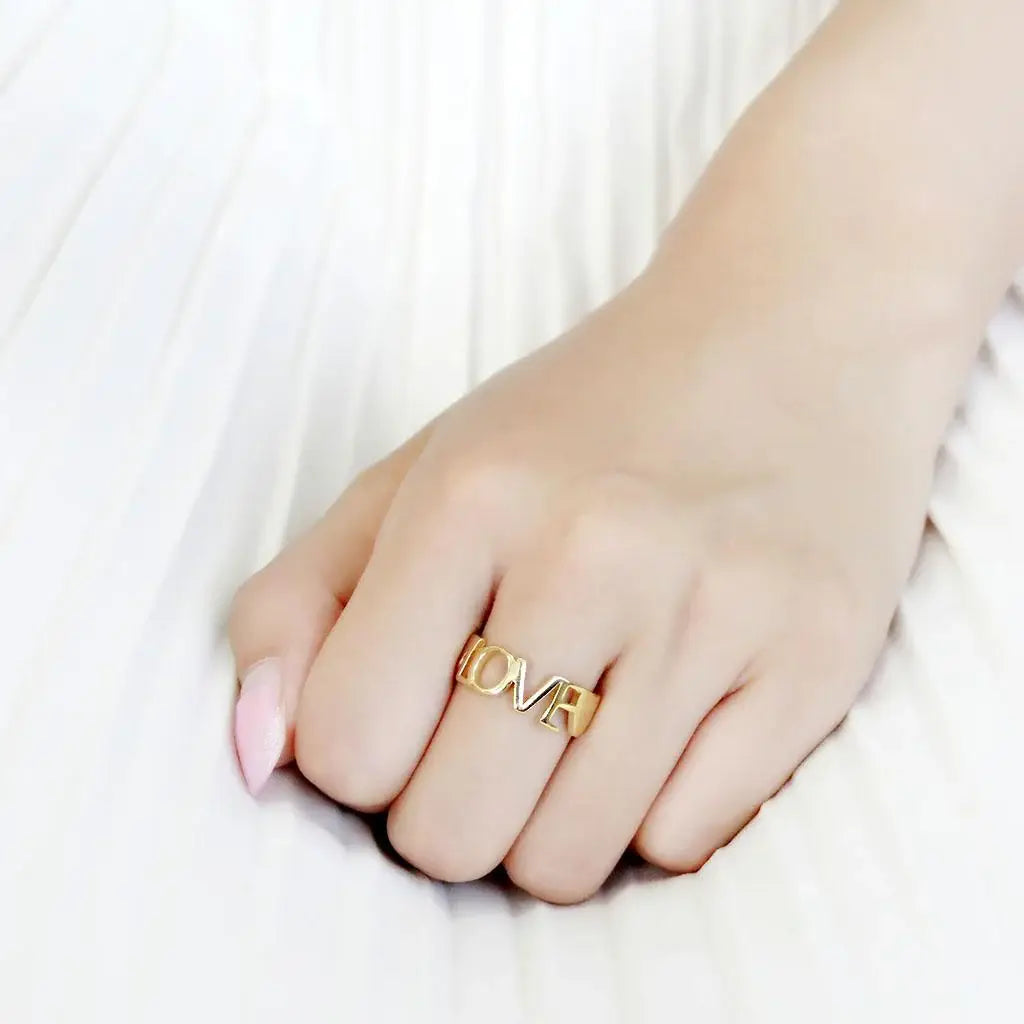 TK3637 - IP Gold(Ion Plating) Stainless Steel Ring with No Stone - Alamode - Flyclothing LLC