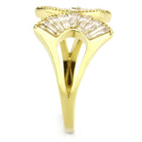 TK3638 - IP Gold(Ion Plating) Stainless Steel Ring with AAA Grade CZ  in Clear - Alamode