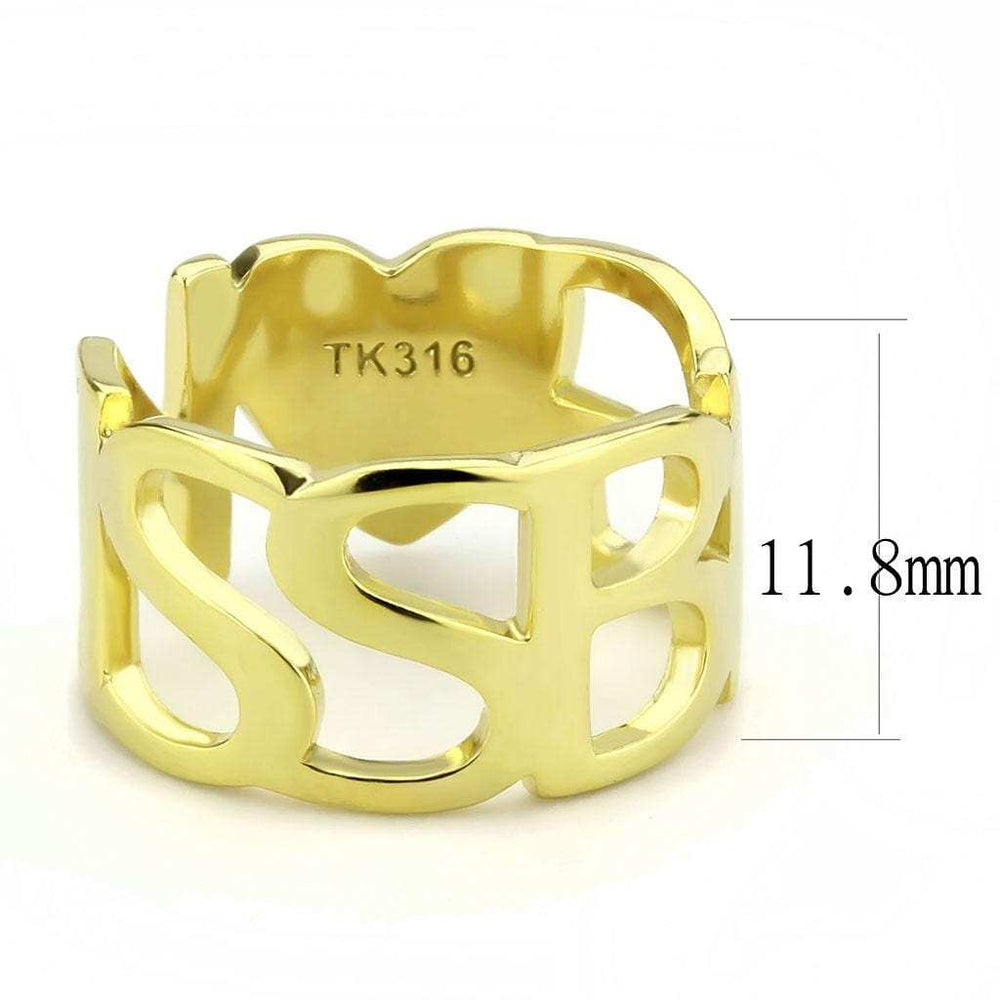 TK3640 - IP Gold(Ion Plating) Stainless Steel Ring with No Stone - Alamode - Flyclothing LLC