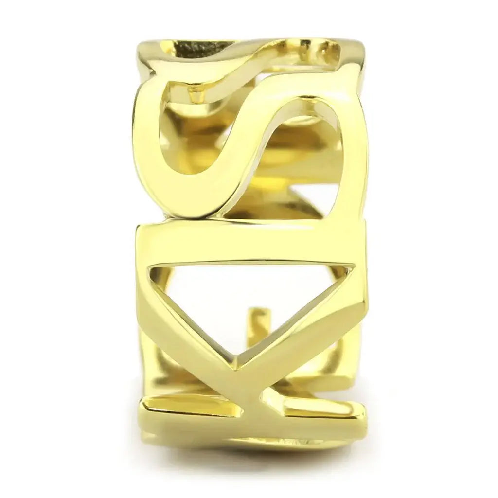 TK3640 - IP Gold(Ion Plating) Stainless Steel Ring with No Stone - Alamode - Flyclothing LLC