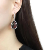 TK3647 - High polished (no plating) Stainless Steel Earrings with Top Grade Crystal  in Amethyst - Alamode
