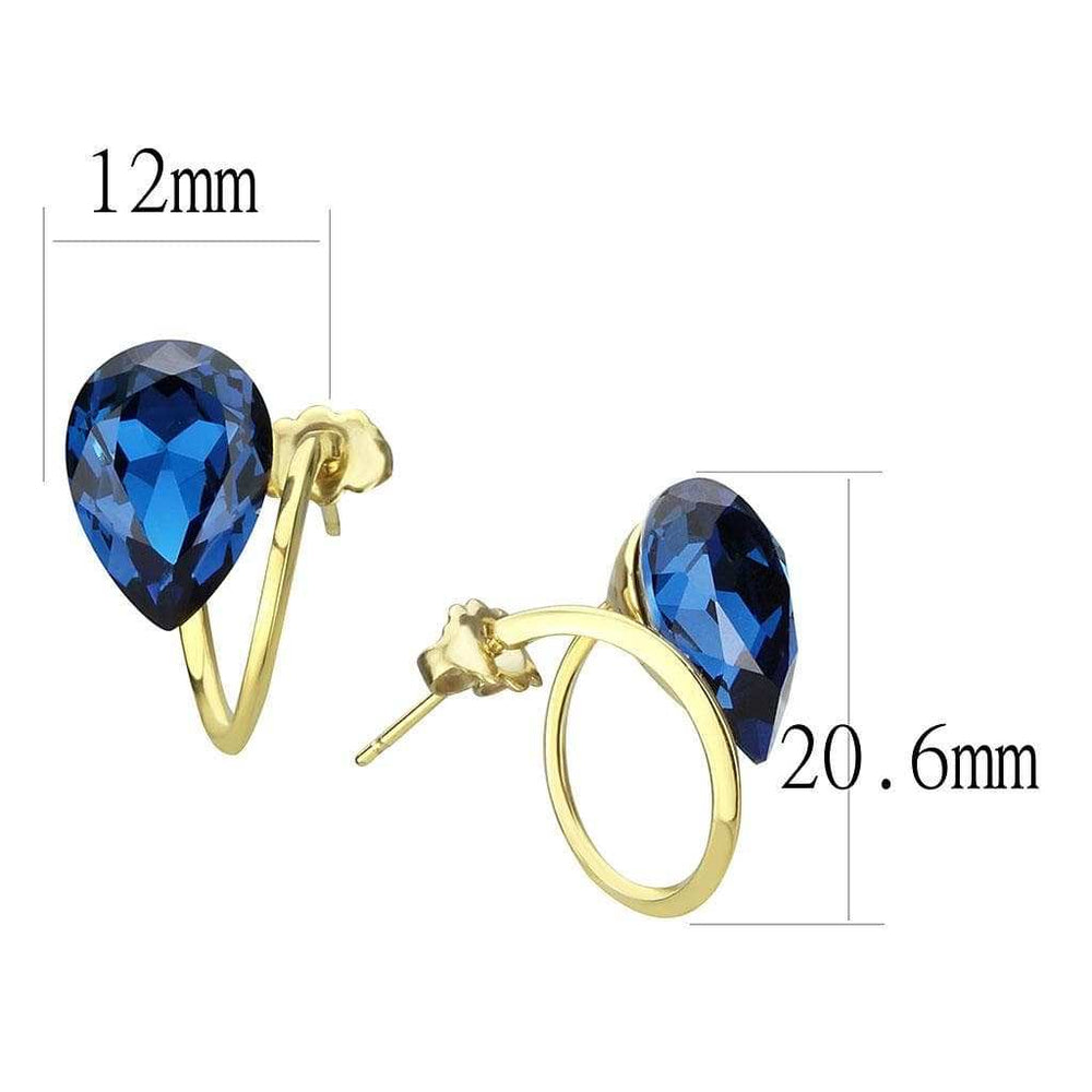 TK3648 - IP Gold(Ion Plating) Stainless Steel Earrings with Top Grade Crystal in Montana - Alamode - Flyclothing LLC