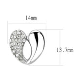 TK3653 - High polished (no plating) Stainless Steel Earrings with Top Grade Crystal in Clear - Alamode - Flyclothing LLC