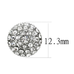 TK3655 - High polished (no plating) Stainless Steel Earrings with Top Grade Crystal  in Clear