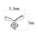 TK3657 - High polished (no plating) Stainless Steel Earrings with AAA Grade CZ  in Clear - Alamode