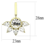 TK3661 - IP Gold(Ion Plating) Stainless Steel Earrings with Top Grade Crystal in Clear - Alamode - Flyclothing LLC