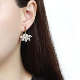 TK3661 - IP Gold(Ion Plating) Stainless Steel Earrings with Top Grade Crystal  in Clear - Alamode