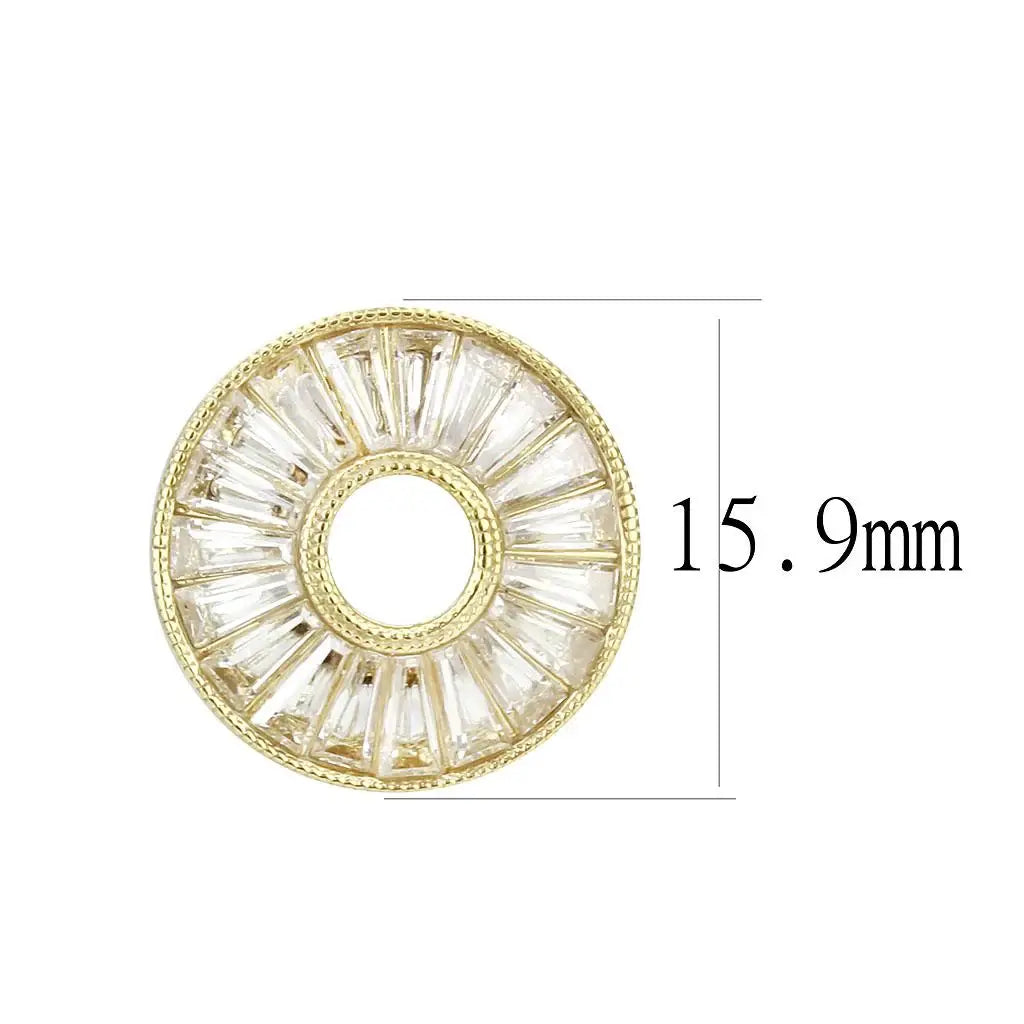 TK3662 - IP Gold(Ion Plating) Stainless Steel Earrings with AAA Grade CZ in Clear - Alamode - Flyclothing LLC