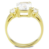 TK3674 - IP Gold(Ion Plating) Stainless Steel Ring with AAA Grade CZ in Clear - Alamode - Flyclothing LLC