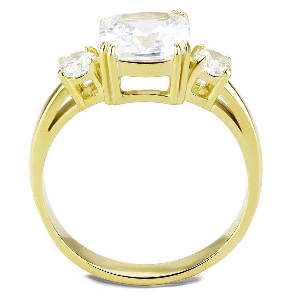 TK3674 - IP Gold(Ion Plating) Stainless Steel Ring with AAA Grade CZ in Clear - Alamode - Flyclothing LLC