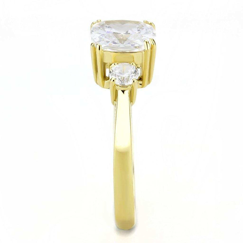 TK3674 - IP Gold(Ion Plating) Stainless Steel Ring with AAA Grade CZ in Clear - Alamode - Flyclothing LLC