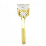 TK3674 - IP Gold(Ion Plating) Stainless Steel Ring with AAA Grade CZ  in Clear - Alamode