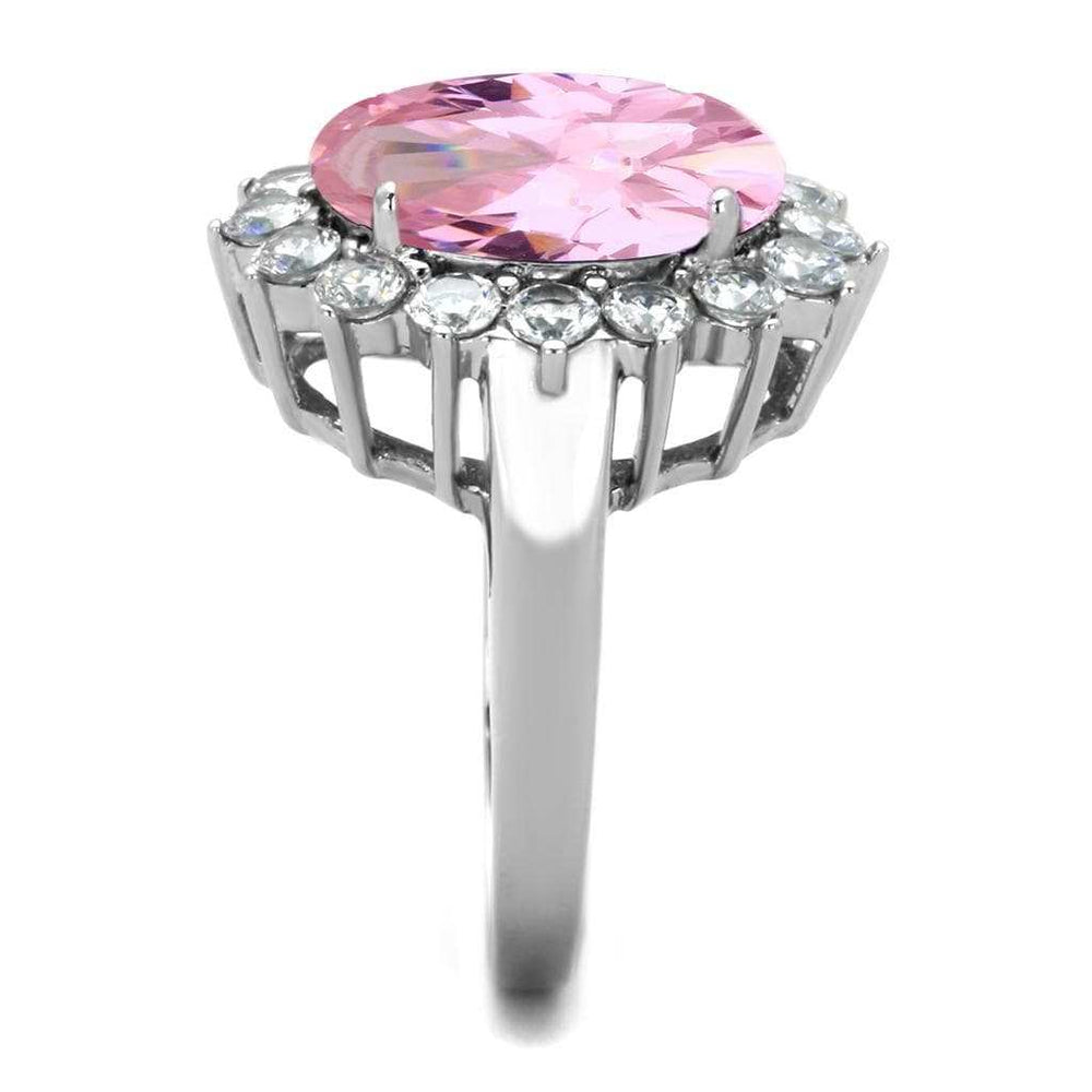 TK3676 - High polished (no plating) Stainless Steel Ring with Synthetic Synthetic Glass in Rose - Alamode - Flyclothing LLC