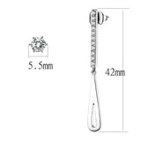 TK3678 - High polished (no plating) Stainless Steel Earrings with AAA Grade CZ in Clear - Alamode - Flyclothing LLC