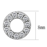 TK3679 - High polished (no plating) Stainless Steel Earrings with AAA Grade CZ in Clear - Alamode - Flyclothing LLC
