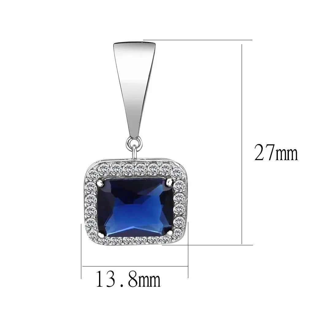 TK3684 - High polished (no plating) Stainless Steel Earrings with Synthetic in Montana - Alamode - Flyclothing LLC