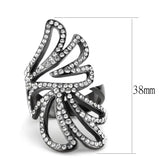 TK3688 - IP Light Black (IP Gun) Stainless Steel Ring with Top Grade Crystal in Clear - Alamode - Flyclothing LLC