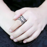 TK3689 - IP Light Black (IP Gun) Stainless Steel Ring with Top Grade Crystal in Clear - Alamode - Flyclothing LLC