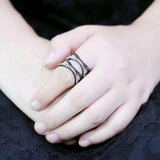 TK3689 - IP Light Black (IP Gun) Stainless Steel Ring with Top Grade Crystal in Clear - Alamode - Flyclothing LLC