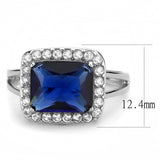 TK3696 - High polished (no plating) Stainless Steel Ring with Synthetic Synthetic Glass in Montana - Alamode - Flyclothing LLC
