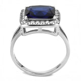 TK3696 - High polished (no plating) Stainless Steel Ring with Synthetic Synthetic Glass in Montana - Alamode - Flyclothing LLC