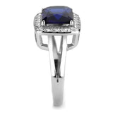 TK3696 - High polished (no plating) Stainless Steel Ring with Synthetic Synthetic Glass in Montana - Alamode - Flyclothing LLC
