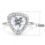 TK3699 - High polished (no plating) Stainless Steel Ring with AAA Grade CZ in Clear - Alamode - Flyclothing LLC