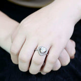 TK3699 - High polished (no plating) Stainless Steel Ring with AAA Grade CZ in Clear - Alamode - Flyclothing LLC
